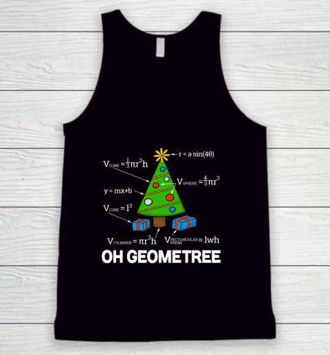 Funny Math Geometry Christmas Tree Teacher Tank Top