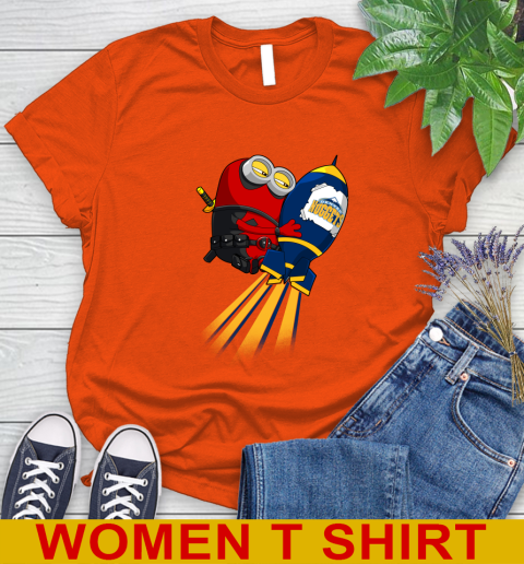 NBA Basketball Denver Nuggets Deadpool Minion Marvel Shirt Women's T-Shirt 3