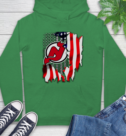 New Jersey Devils NHL Hockey American Flag Hoodie 8