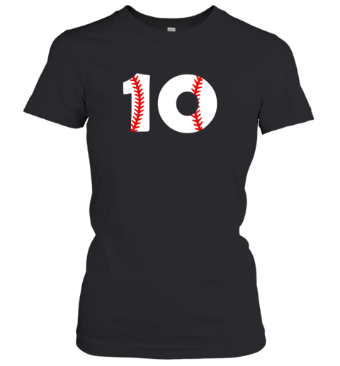Tenth Birthday 10th BASEBALL Shirt  Number 10 Born In 2009 Women's T-Shirt