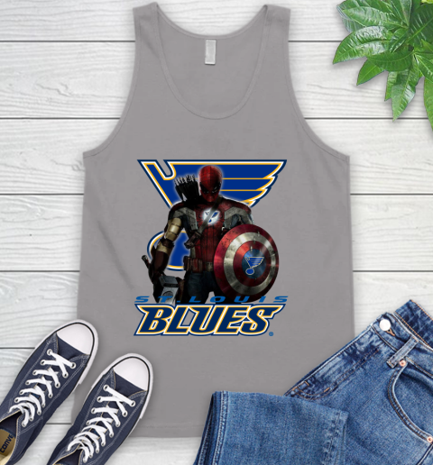 NHL Captain America Thor Spider Man Hawkeye Avengers Endgame Hockey St.Louis Blues Tank Top 4