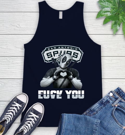 NBA San Antonio Spurs Deadpool Love You Fuck You Basketball Sports Tank Top 2