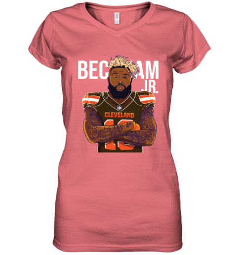 o9py 13 odell beckham browns women v neck t shirt 39 front coral