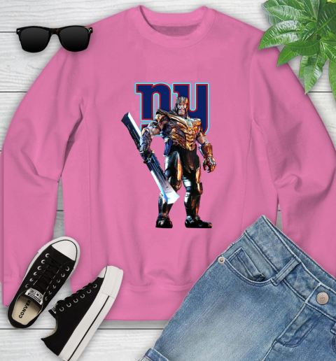 NFL Thanos Gauntlet Avengers Endgame Football New York Giants Youth Sweatshirt 7