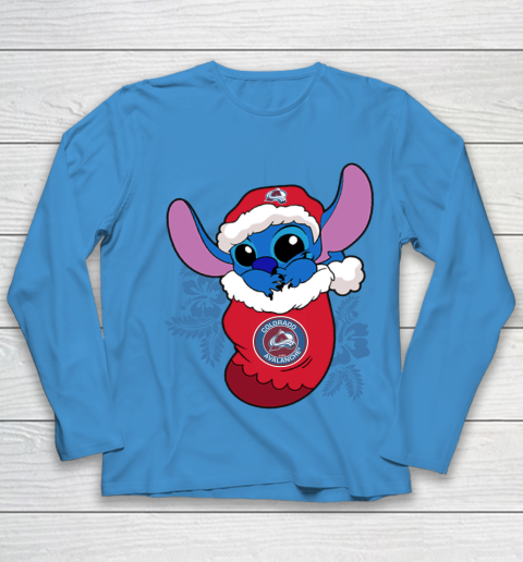 Colorado Avalanche Christmas Stitch In The Sock Funny Disney NHL Youth Long Sleeve 7