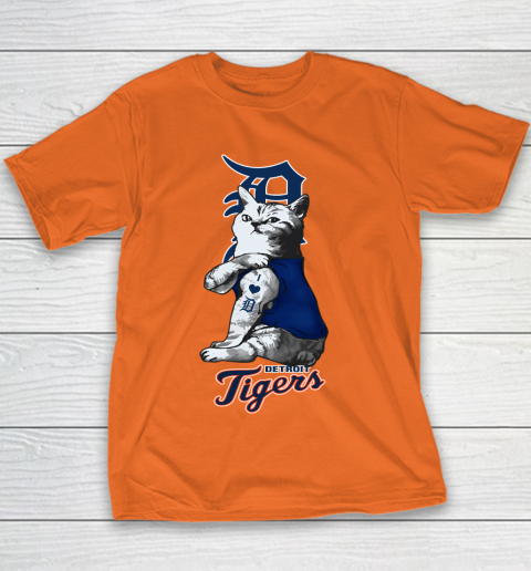 MLB Baseball My Cat Loves Detroit Tigers Youth T-Shirt 4
