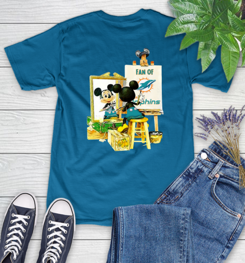 NFL Football Miami Dolphins Mickey Drawing Shirt 89
