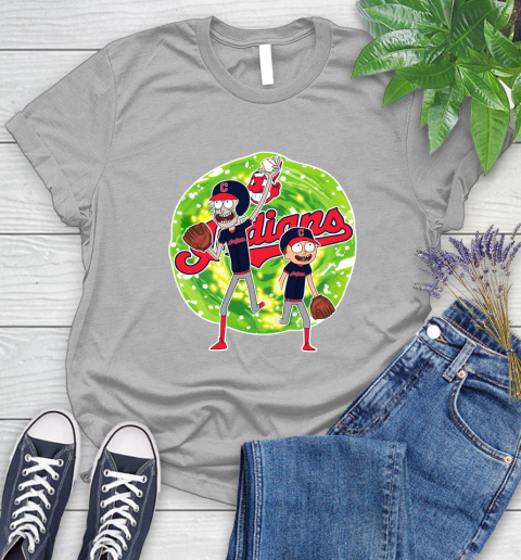 MLB Cleveland Indians Rick And Morty Baseball Sports Women's T-Shirt 5