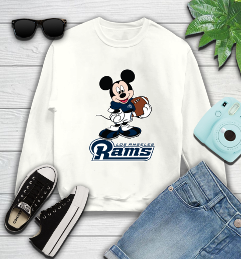 NFL Football Los Angeles Rams Cheerful Mickey Mouse Shirt Sweatshirt 2