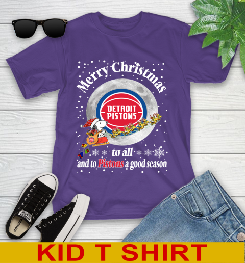 Detroit Pistons Merry Christmas To All And To Pistons A Good Season NBA Basketball Sports Youth T-Shirt 3