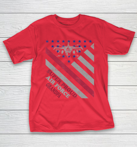GrandFather gift shirt Vintage Flag American Veteran Super Proud Air Force Grandpa T Shirt T-Shirt 9