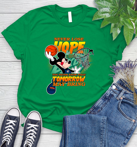 Oklahoma City Thunder NBA Basketball Mickey Disney Never Lose Hope Women's T-Shirt 9