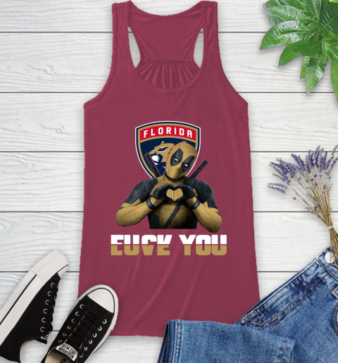 NHL Florida Panthers Deadpool Love You Fuck You Hockey Sports Racerback Tank 8 NHL Florida Panthers Deadpool Love You Fuck You Hockey Sports Racerback Tank - Image 8