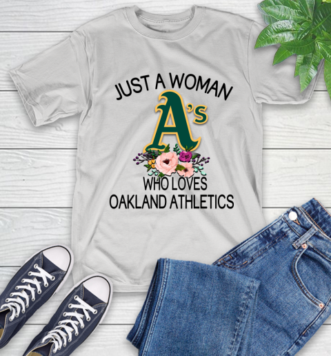 MLB Just A Woman Who Loves Oakland Athletics Baseball Sports T-Shirt