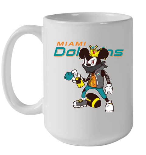 Miami Dolphins NFL Football Mickey Peace Sign Sports Ceramic Mug 15oz