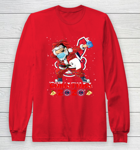 Cleveland Indians Funny Santa Claus Dabbing Christmas 2020 MLB Long Sleeve T-Shirt 7