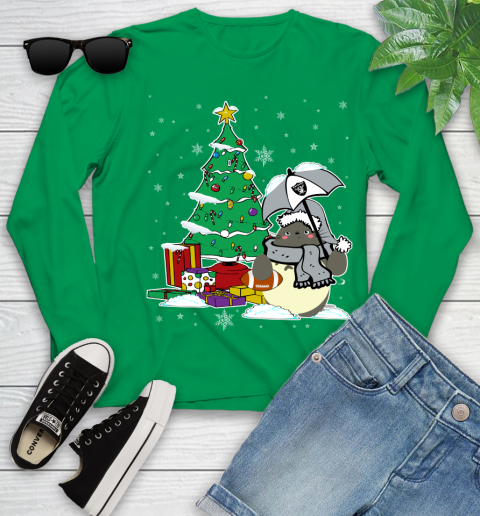 Oakland Raiders NFL Football Cute Tonari No Totoro Christmas Sports Youth Long Sleeve 7