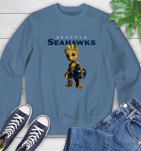 Seattle Seahawks NFL Football Groot Marvel Guardians Of The Galaxy Sweatshirt 7