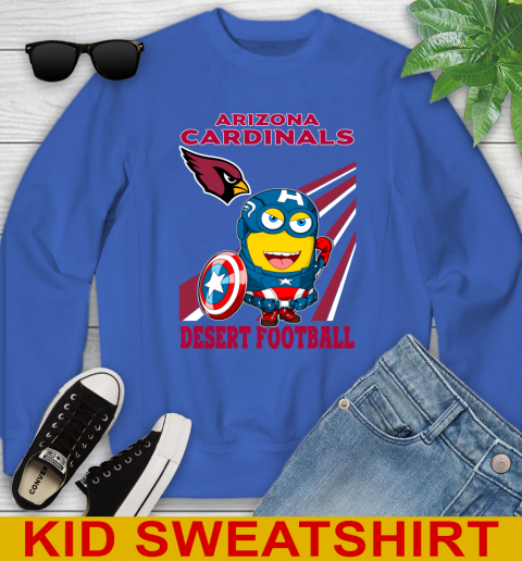 NFL Football Arizona Cardinals Captain America Marvel Avengers Minion Shirt Youth Sweatshirt 6
