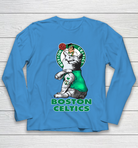 NBA Basketball My Cat Loves Boston Celtics Youth Long Sleeve 5