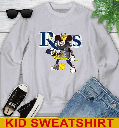 Tampa Bay Rays MLB Baseball Mickey Peace Sign Sports Youth Sweatshirt 4
