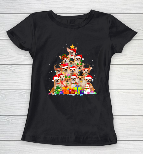 Christmas Pajama Chihuahua Tree Xmas Gifts Dog Dad Mom Women's T-Shirt