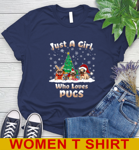 Christmas Just a girl who love pugs dog pet lover 96