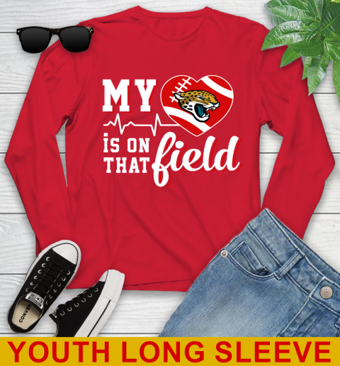 NFL My Heart Is On That Field Football Sports Jacksonville Jaguars Youth Long Sleeve 11