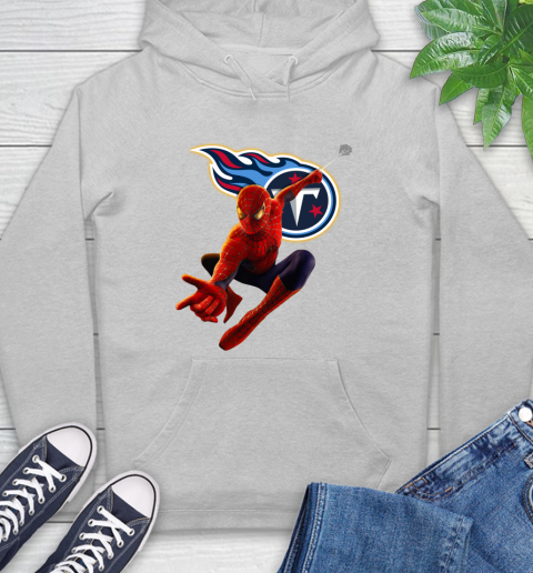 NFL Spider Man Avengers Endgame Football Tennessee Titans Hoodie 6