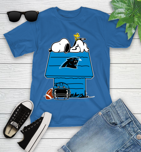 Carolina Panthers NFL Football Snoopy Woodstock The Peanuts Movie Youth T-Shirt 9