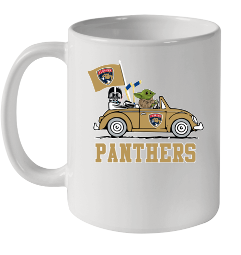 NHL Hockey Florida Panthers Darth Vader Baby Yoda Driving Star Wars Shirt Ceramic Mug 11oz