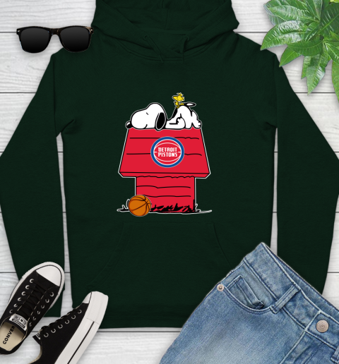Detroit Pistons NBA Basketball Snoopy Woodstock The Peanuts Movie Youth Hoodie 13