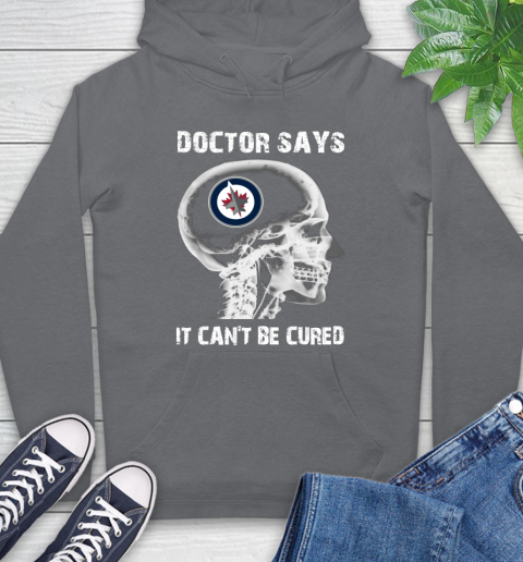 NHL Winnipeg Jets Hockey Skull It Can't Be Cured Shirt Hoodie 7