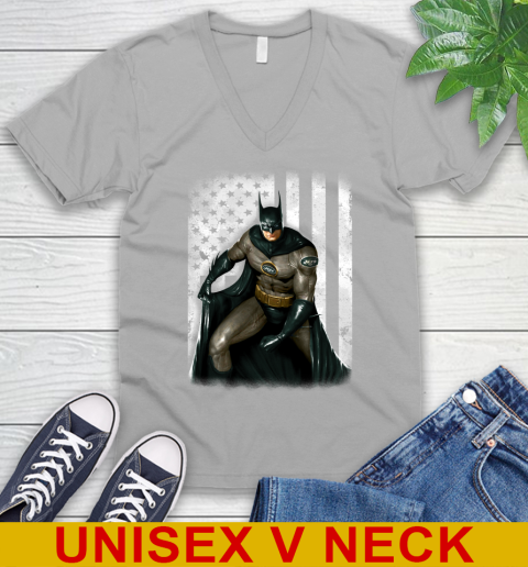 New York Jets NFL Football Batman DC American Flag Shirt V-Neck T-Shirt 3