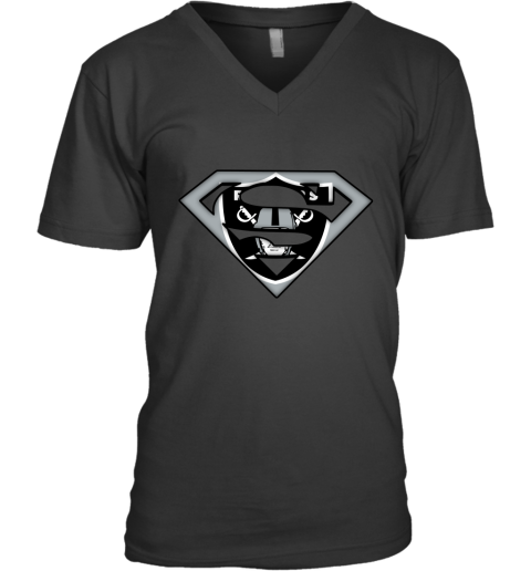 We Are Undefeatable The Oakland Raiders x Superman NFL V-Neck T-Shirt
