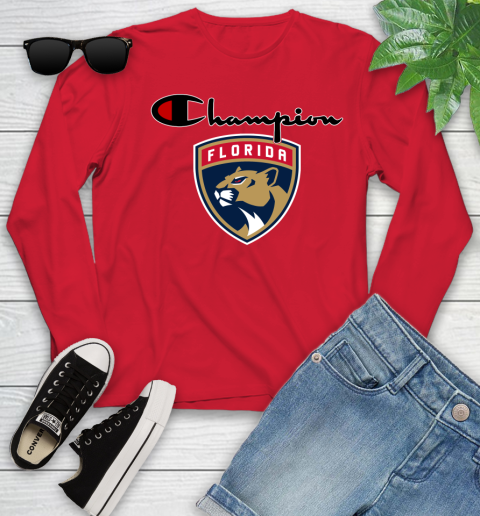 NHL Hockey Florida Panthers Champion Shirt Youth Long Sleeve 9