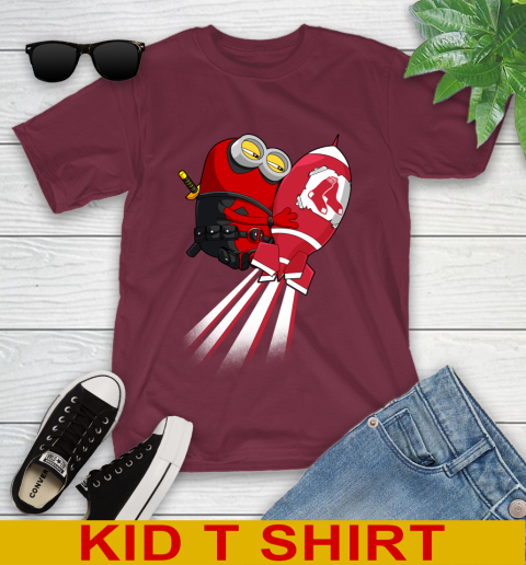 MLB Baseball Boston Red Sox Deadpool Minion Marvel Shirt Youth T-Shirt 5
