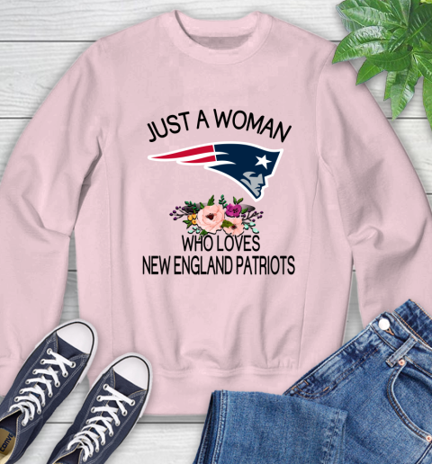 NFL Just A Woman Who Loves New England Patriots Football Sports Sweatshirt 6