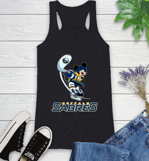 NHL Hockey Buffalo Sabres Cheerful Mickey Mouse Shirt Racerback Tank