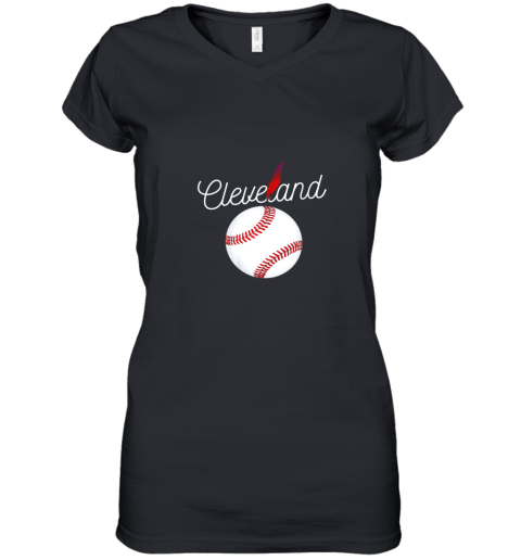 Cleveland Hometown Indian Tribe Shirt for Baseball Fans Women's V-Neck T-Shirt