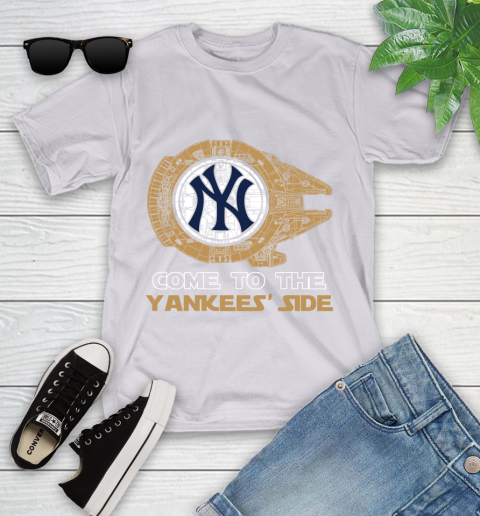 MLB Come To The New York Yankees Sox Side Star Wars Baseball Sports Youth T-Shirt 4