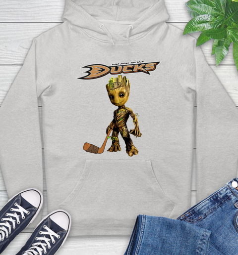 Anaheim Ducks NHL Hockey Groot Marvel Guardians Of The Galaxy Hoodie