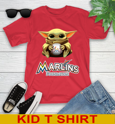 MLB Baseball Miami Marlins Star Wars Baby Yoda Shirt 110