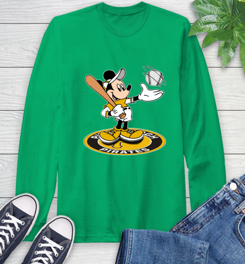 MLB Baseball Pittsburgh Pirates Cheerful Mickey Disney Shirt Long Sleeve T-Shirt 8