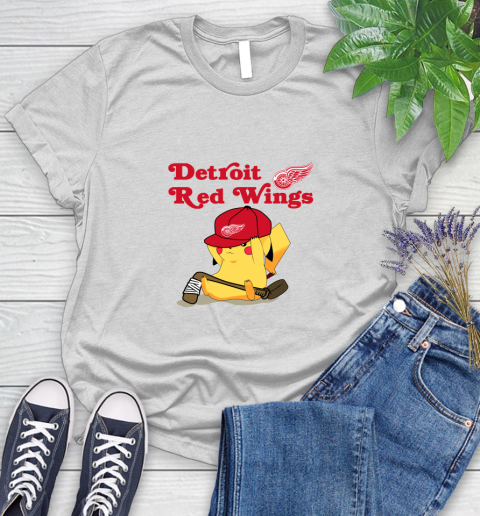 NHL Pikachu Hockey Sports Detroit Red Wings Women's T-Shirt
