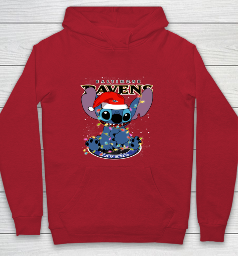 Baltimore Ravens NFL Football noel stitch Christmas Youth Hoodie 6