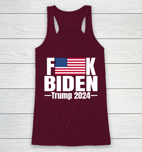 Fuck Biden American Flag Trump 2024 Racerback Tank 2