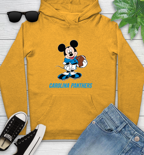 NFL Football Carolina Panthers Cheerful Mickey Mouse Shirt Youth Hoodie 3
