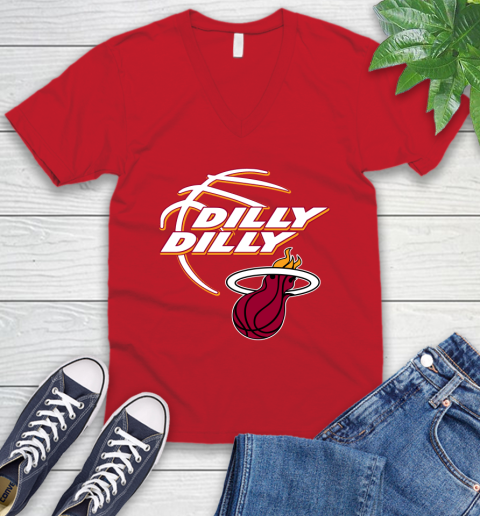 NBA Miami Heat Dilly Dilly Basketball Sports V-Neck T-Shirt 7