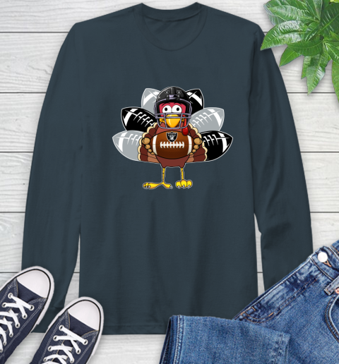 Oakland Raiders Turkey Thanksgiving Day Long Sleeve T-Shirt 8